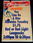 Vtg 2000 Hooters Uniform Karaoka Tuesday Be A Star Promo Banner Poster Laminated — photo 1