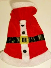 Santa Claus Pet Costume Size Large Dog or Cat Merry & Bright Easy On & Off 
