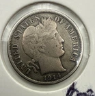 1914-D Barber Dime Nice Original Choice XF Rose Toning
