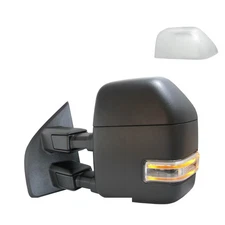 Driver Side Power Tow Door Mirror w/Dual Heated Glass w/Textured and Chrome Caps