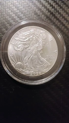 2024  1 oz   .999 Fine Silver American Eagle Coin in Capsule