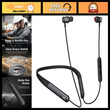 Wireless Bluetooth Earbuds with Mic, 150H Playtime, IPX7 Sweatproof, Deep Bass,
