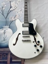 IN STOCK Electric guitar ES 335 White semi hollow black fender  2H pickup