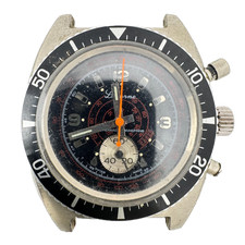 Orologio da polso uomo cronografo vintage 38,5 mm Lucerna acciaio svizzero e cromo