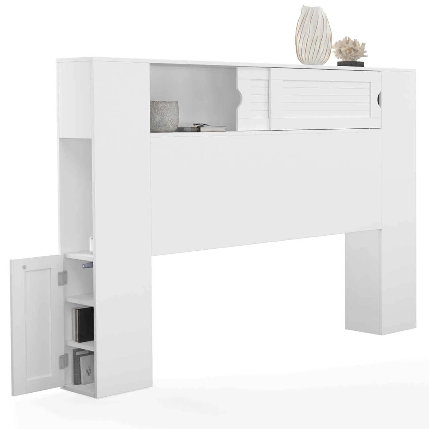 Tête de lit de 145 cm SALEM blanche pour un coin lecture cosy