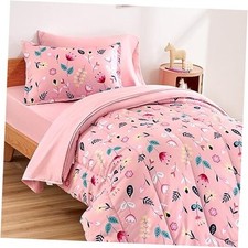 Kids Bedding Full/Queen Comforter Set - Full/Queen 3-Piece Set Pink Flower