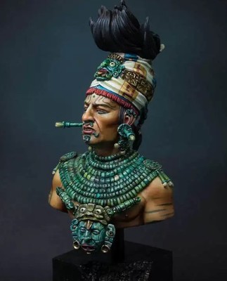 1/9 Resin Maya Priest Warrior Turquoise Bust Unpainted Unassembled