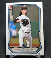 Thomas White Prospect Rookie RC 2026 Bowman Baseball Card #BP-80 Miami Marlins. rookie card picture
