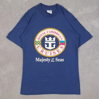 Vintage 90s Royal Caribbean Cruises Graphic T-Shirt L Herren Dark Blue Company