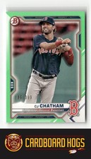 2021 Bowman #BP-113 C.J. Chatham Boston Red Sox Green 065/399 SN