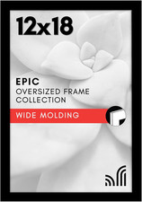 Americanflat 12X18 Poster Frame with Polished Plexiglass - Black Picture Frame -