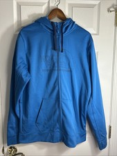 Men s The North Face Logo Hoodie Size Large Full Zip Jacket Dark Teal Blue
