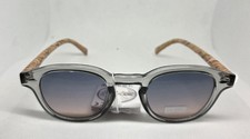 OCCHIALI DA SOLE Grigio Trasparente Stecche Sughero Simil Vintage Simil Moscot 