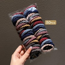 50PCS Colorful Hair Ties for Girls Elastic Hair Bands Ponytail Accessories