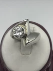 VTG Sterling Silver Ring With Bezel Set Cubic Zirconia