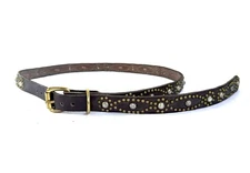 HTC Hollywood Trading Co Japan Narrow Thin Belt Sz 32 Studded Made In USA .