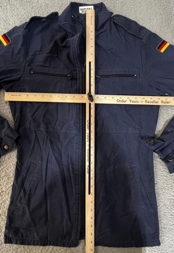 German Bundeswehr Navy Blue Military Jacket Zip Front Field Coat w