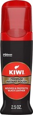 Black Liquid Shoe Polish with Carnauba Wax 2.5 FL OZ for Instant Shine
