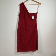 Next Red Lace One Shoulder Midi Dress Size 14 BNWT Party Wedding Guest