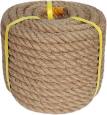 Twisted Manila Rope 3/4 in X 50 Ft Thick Hemp Rope Natural Jute Rope for Craft
