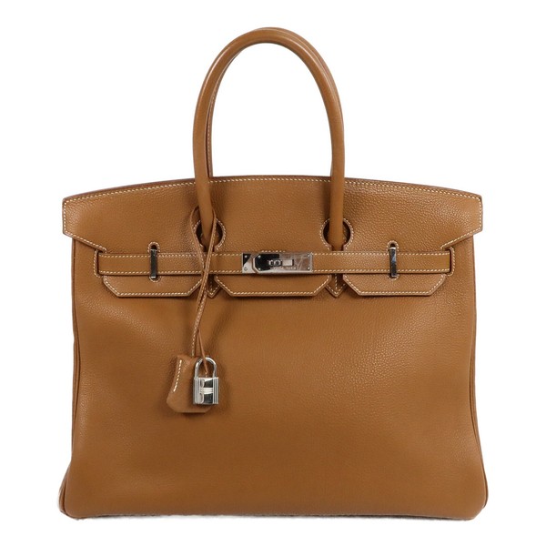 HERMES PHW Birkin 35 Handbag Togo Leather Gold