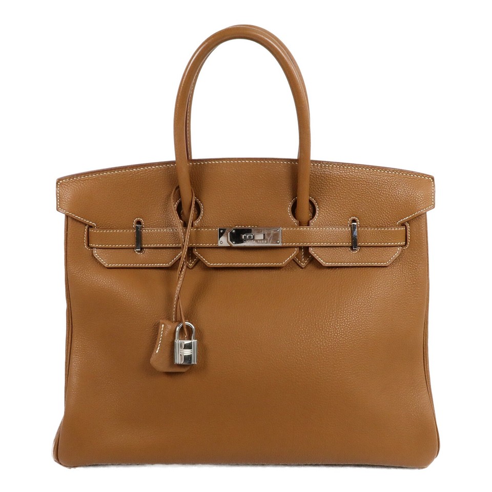 HERMES PHW Birkin 35 Handbag Togo Leather Gold