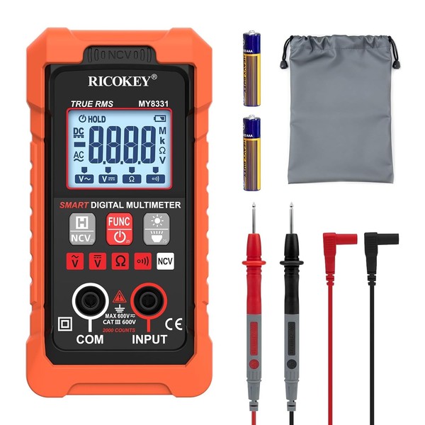 Digital Multimeter Ncv 4000 ZäHler Auto-Range Ac/Dc SpannungsprüFer Led Display-image