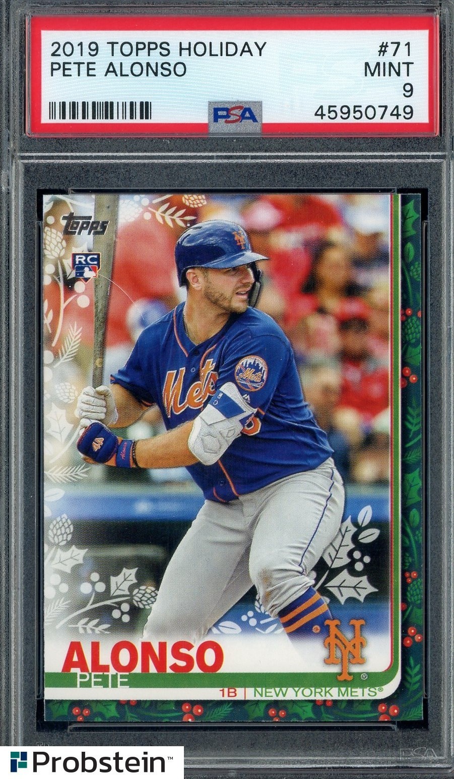 2019 Topps Holiday #71 Pete Alonso RC Rookie New York Mets PSA 9 MINT