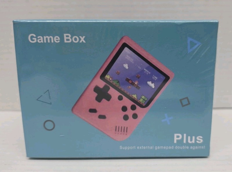 Game Box Plus Handheld Console – Retro Gaming System w/ Preloaded Games - Pink