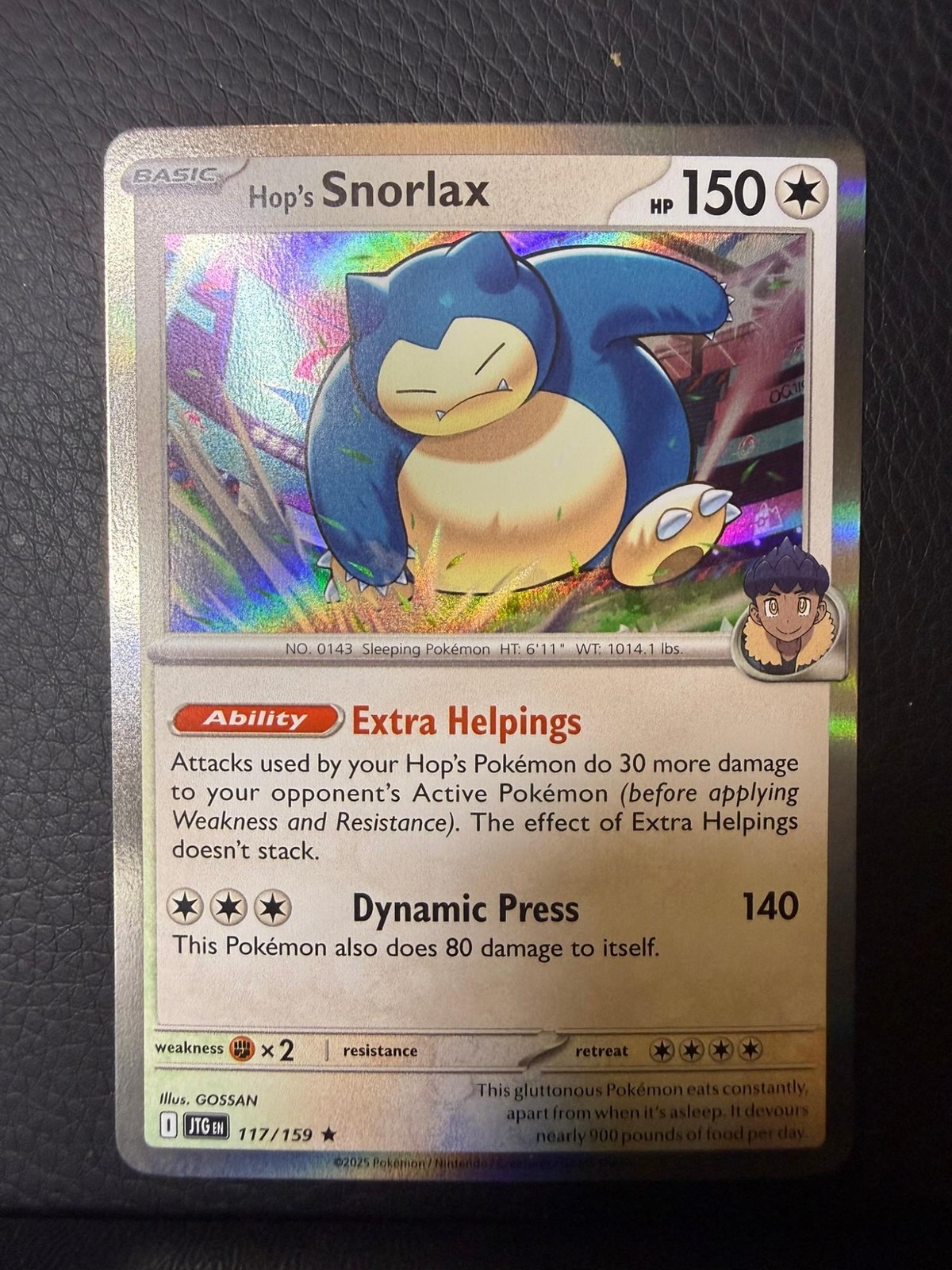 Hop's Snorlax Rare Journey Together Holo 117/159 NM/M Pokemon