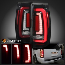 Jet Black Fits 2007-2014 Tahoe Suburban Led Tail Lights Sequential Signal Lamps