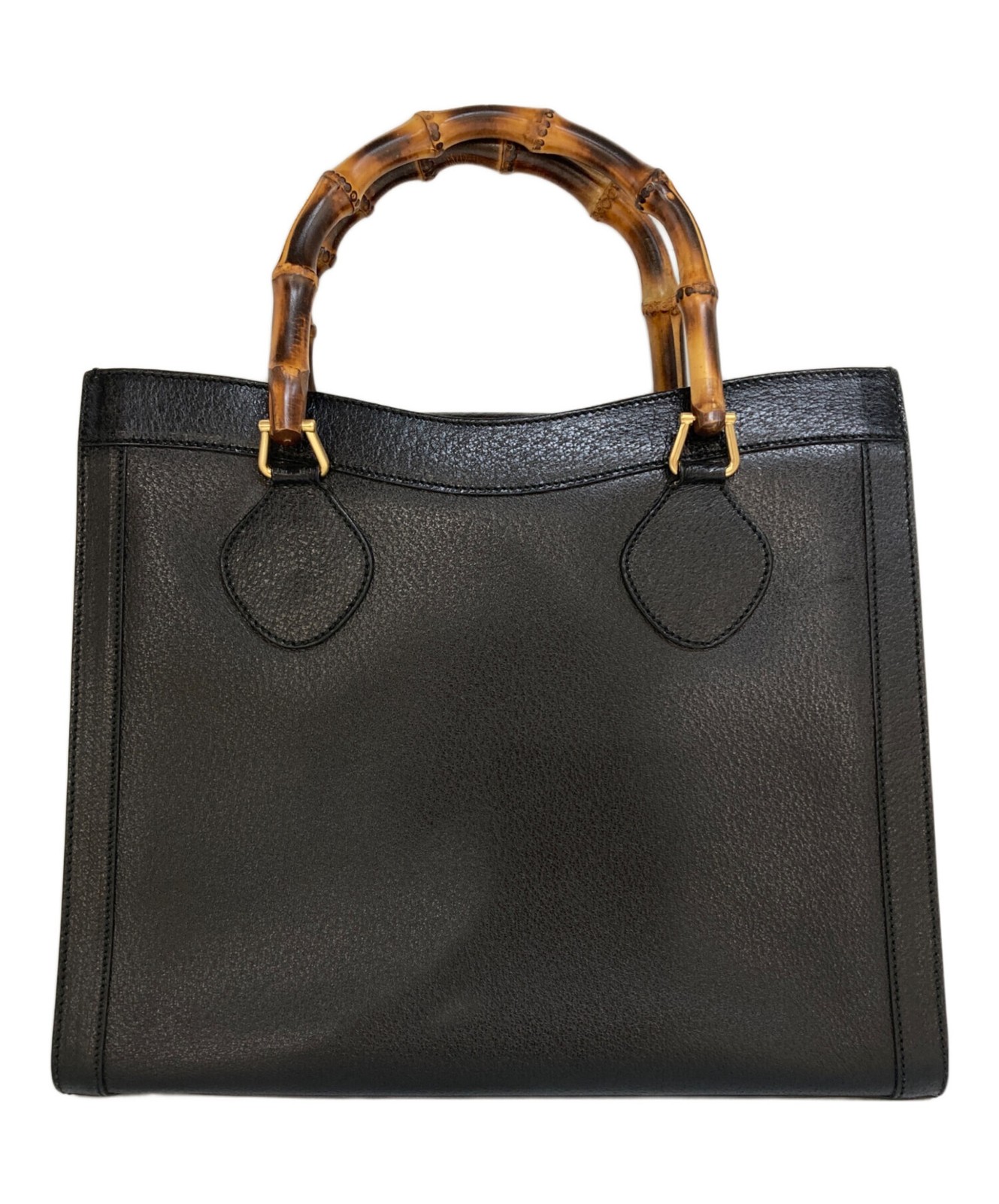 GUCCI Handbag Leather Black Vintage Authentic From Japan