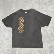 Hanes T-Shirt Mens 3XL Brown Hawaiian Force Ukulele Guitar Graphic Made in USA