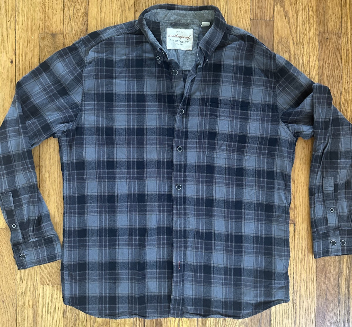 Weatherproof Vintage Outdoor Fleece 100% Cotton Plaid Flannel Shirt LG thumbnail 2