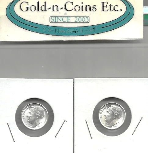 1947s & 1947s ROOSEVELT (2) SILVER DIMES BU+!  VERY NICE MINT GEMS! FREE SHIP!!