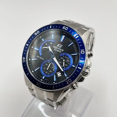 Excellent Condition CASIO EDIFICE Wristwatch WR100M Blue Working