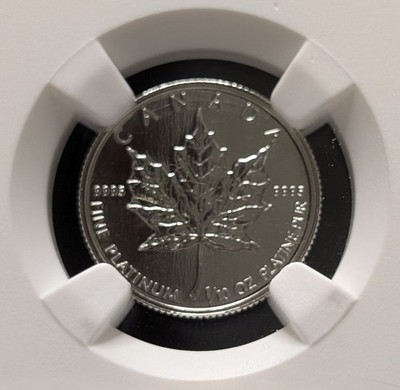 1993 Canada 1/10 .9995 Platinum $5 Maple Leaf ~ NGC MS69 ~ Scarce