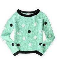 Justice Girls Polka Dot Sequin Knit Sweater