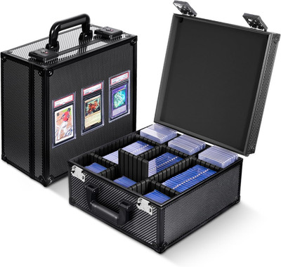 Graded Card Storage Box, Trading Card Storage Case Holds 140+ Graded Cards, Spor