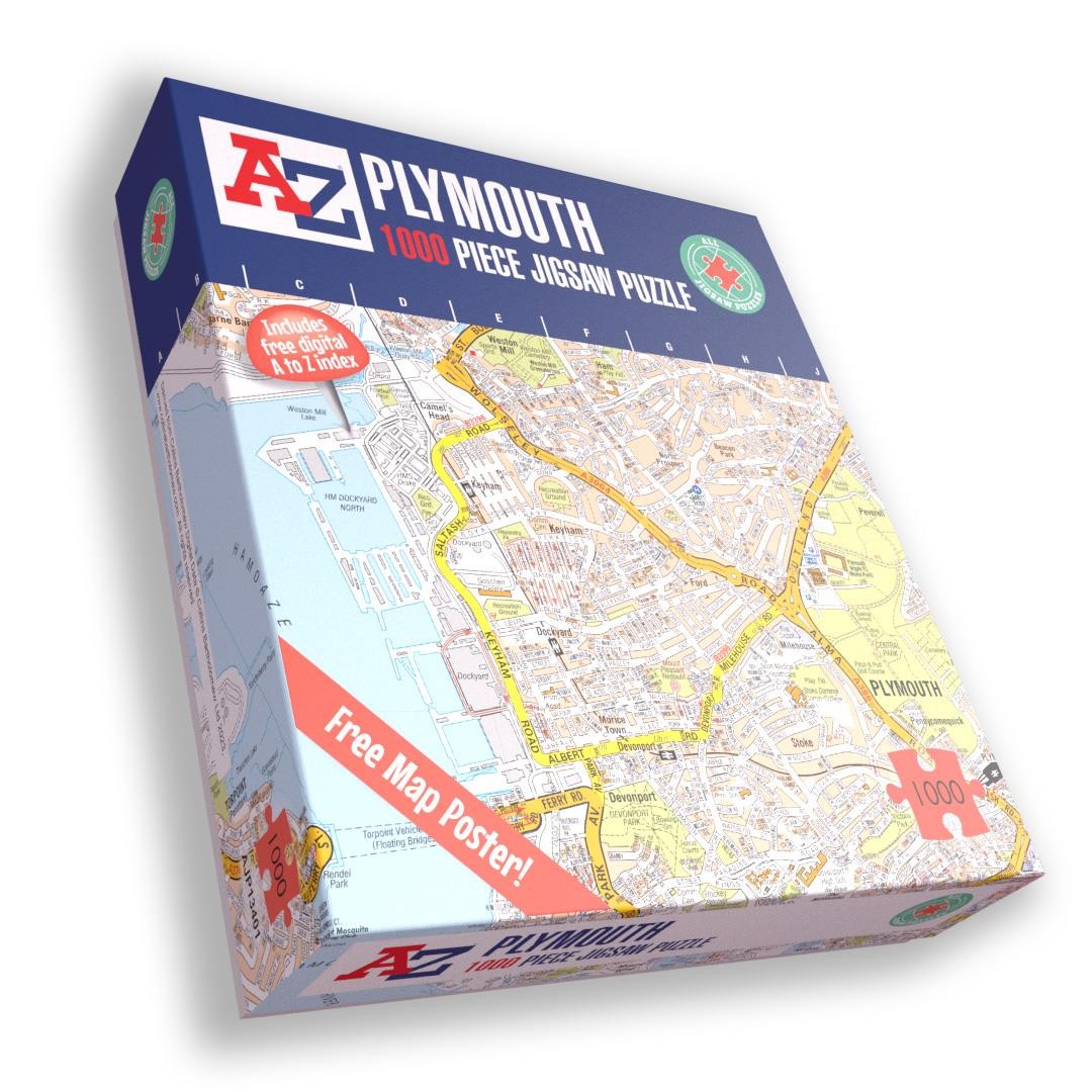 Map of Plymouth Piece Jigsaw 66cm X 50cm 1000 Pieces