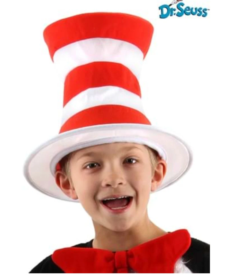 Niños Dr Seuss Gato en el Sombrero Tricot Peluche Sombrero Rojo Rayas Peluche RARO NUEVO Foto 2 de 4