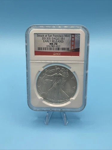 2013  (S) AMERICAN SILVER EAGLE  early release NGC MS70 san francisco struck 