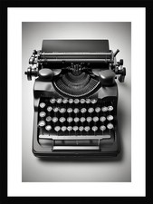 Vibrant Vintage Typewriter Framed Wall Art Poster Canvas Print Picture thumbnail