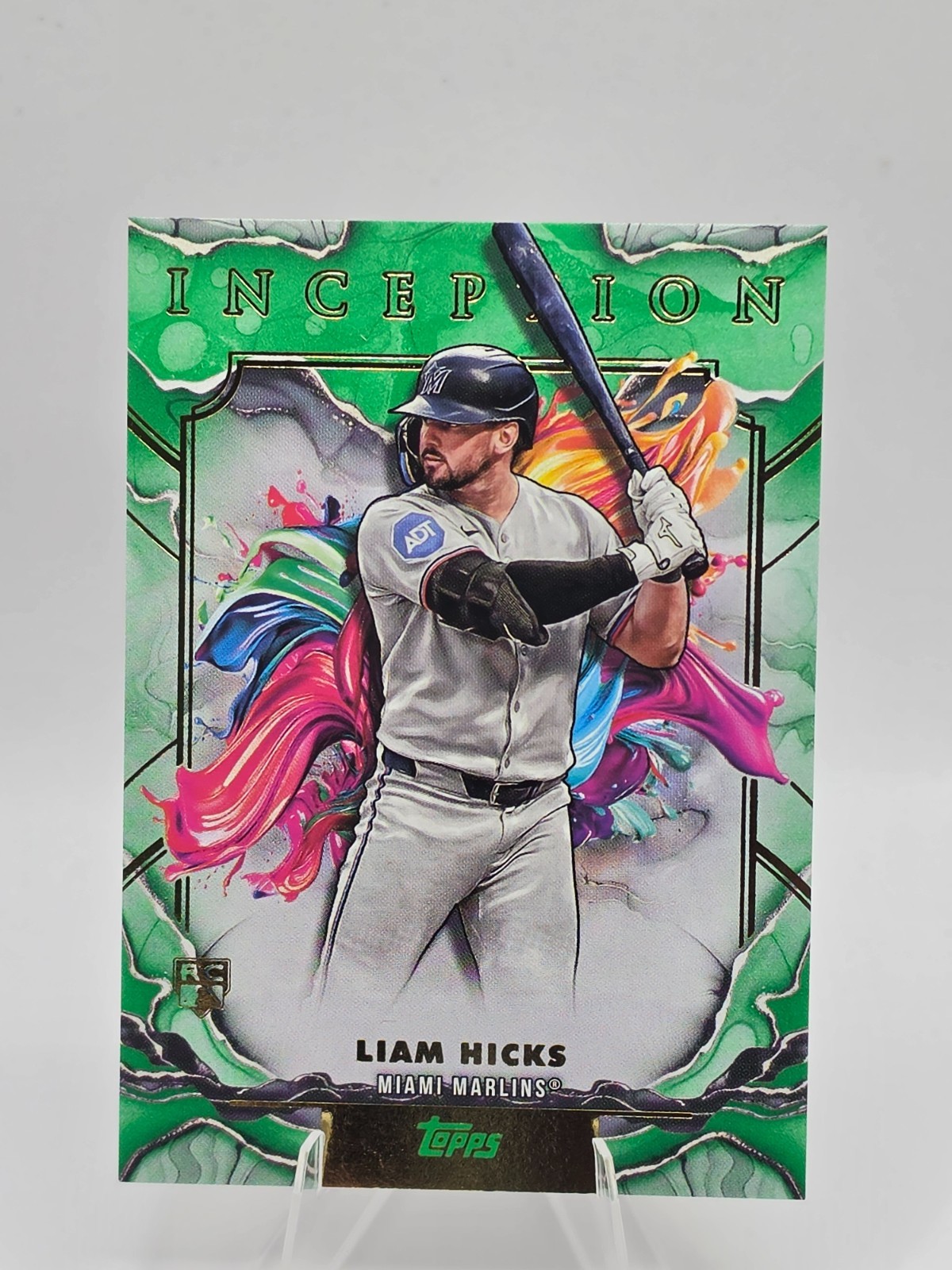 2025 Topps Inception Baseball #81 Liam Hicks Miami Marlins Green Parallel RC