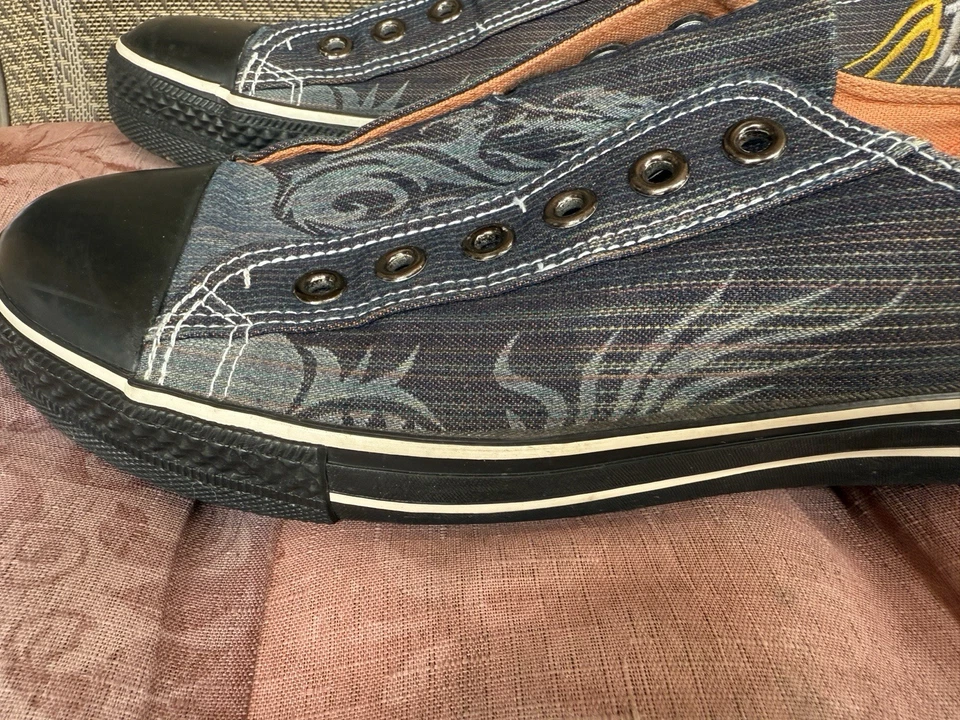 Zapatos deportivos Robert Wayne Fire para hombre 9 negros grises de lona sin cordones Foto 2 de 4