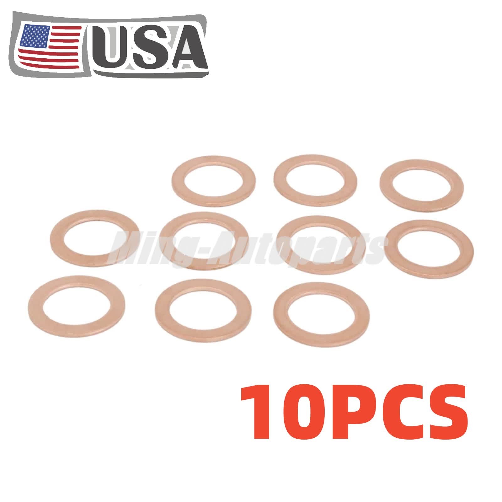 10-Pack Copper Oil Drain Plug Gaskets for Mercedes-Benz 007603-014106