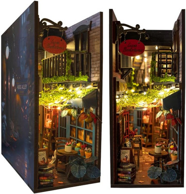 Dreamy Book Nook DIY Kit - Miniature Dollhouse with LED Light for Adults & Teens