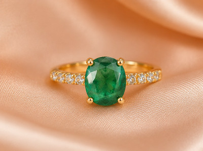 2.00 Ct Oval Cut Simulated Emerald Ring 925 Sterling Silver Women's Engagement