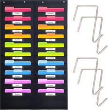 Heavy Duty Storage Pocket Chart Classroom 20 Pocket Storage Organizer Black