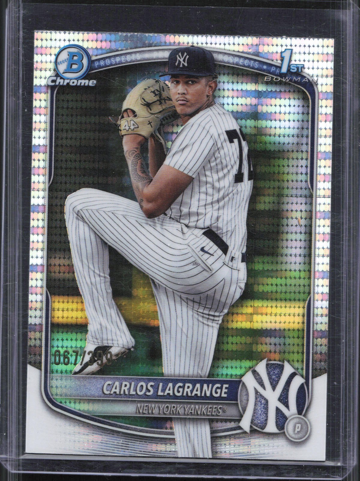 2025 Bowman Chrome Carlos LaGrange BCP-202 1st Pulsar Refractor /399 Yankees